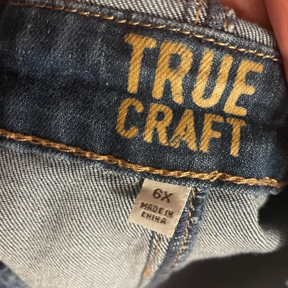 Girls Denim Overall Dress by True Craft-very good condition-Size 6x - Picture 13 of 14